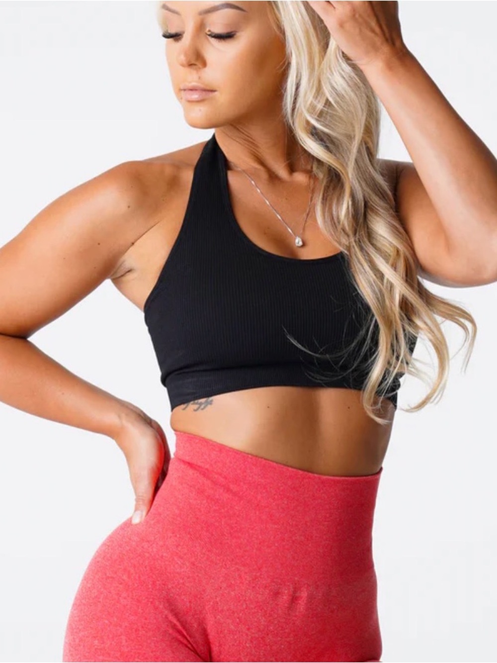 NVGTN Black Racerback Seamless Sports Bra